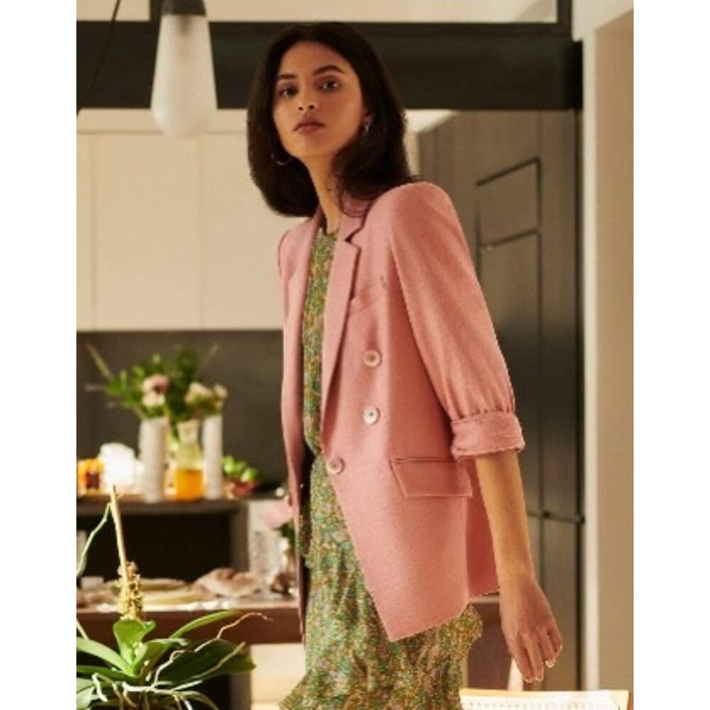VERONICA BEARD Odile Sateen Twill Dickey Jacket EUC Sz 6 $695 MSRP Rosewood Pink - Picture 5 of 13